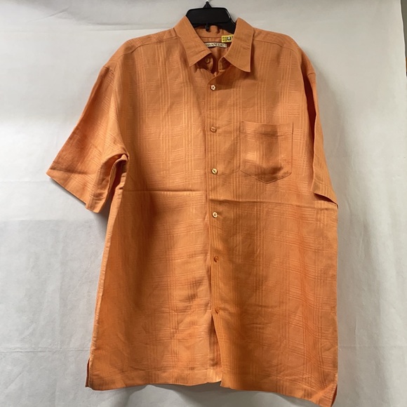 Havanera Co. Men's Orange Casual Button Down Shirt - Picture 6 of 7